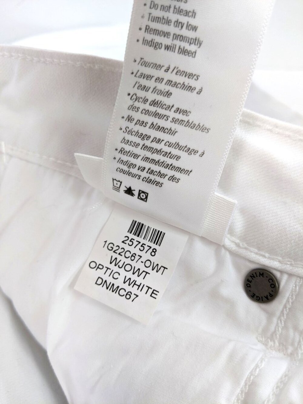 Paige Womens Jacqueline Crop Jeans Stretch Denim in Optic White Size 30 - Picture 7 of 8
